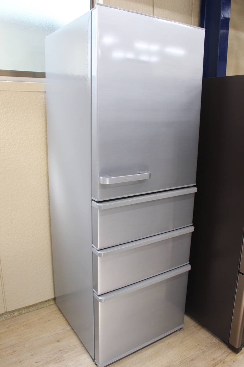 2019年製□AQUA 4ドア冷蔵庫（355L）AQR-36G2 まん中2段冷凍 - 冷蔵庫 