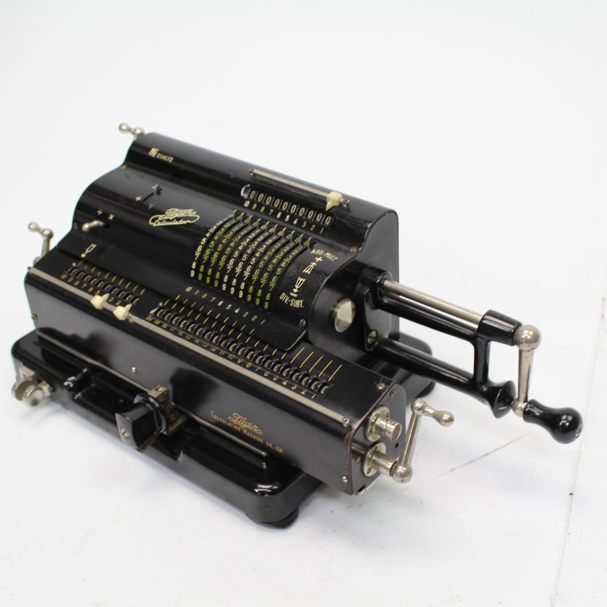 タイガー計算機 アンティーク レトロ 手回式計算機 ブラック