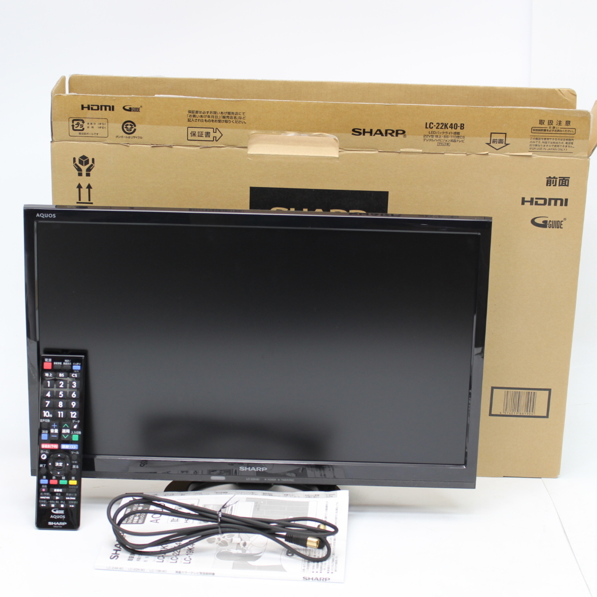 SHARP シャープ 液晶カラーテレビ AQUOS LC-22K40 22インチ 2017年製