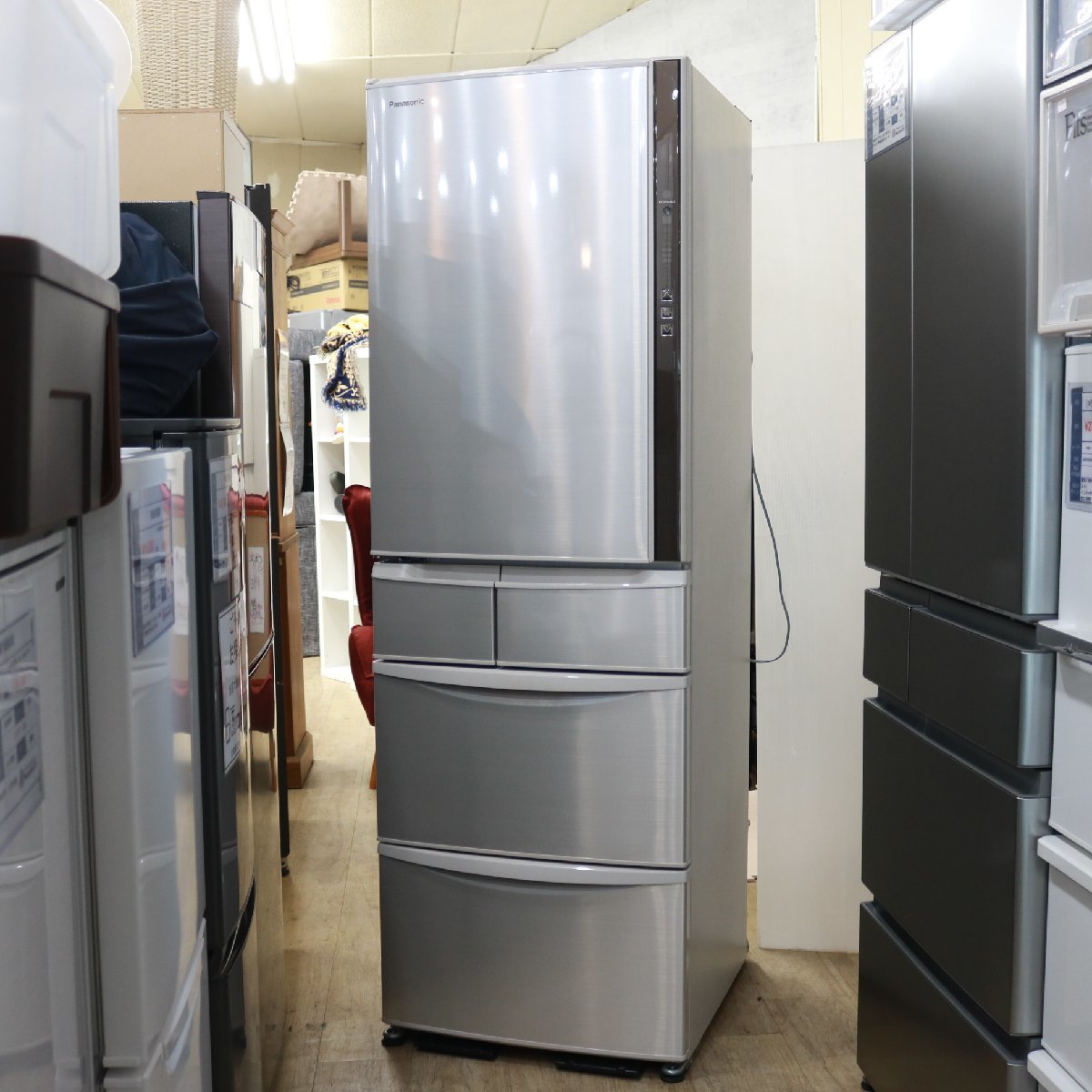 東京都新宿区にて パナソニック 冷凍冷蔵庫 NR-E416VL-N 5 2021年製 を出張買取させて頂きました。