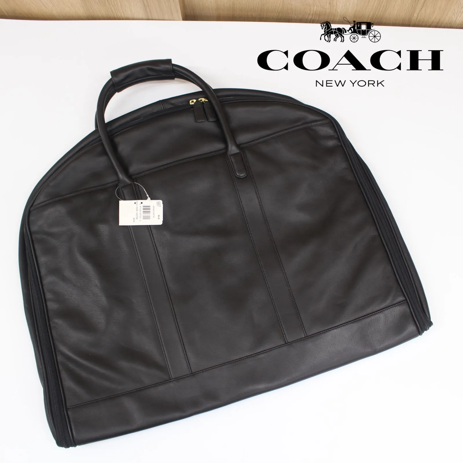 COACH コーチ レザー ガーメントカバー スーツケース ブラック